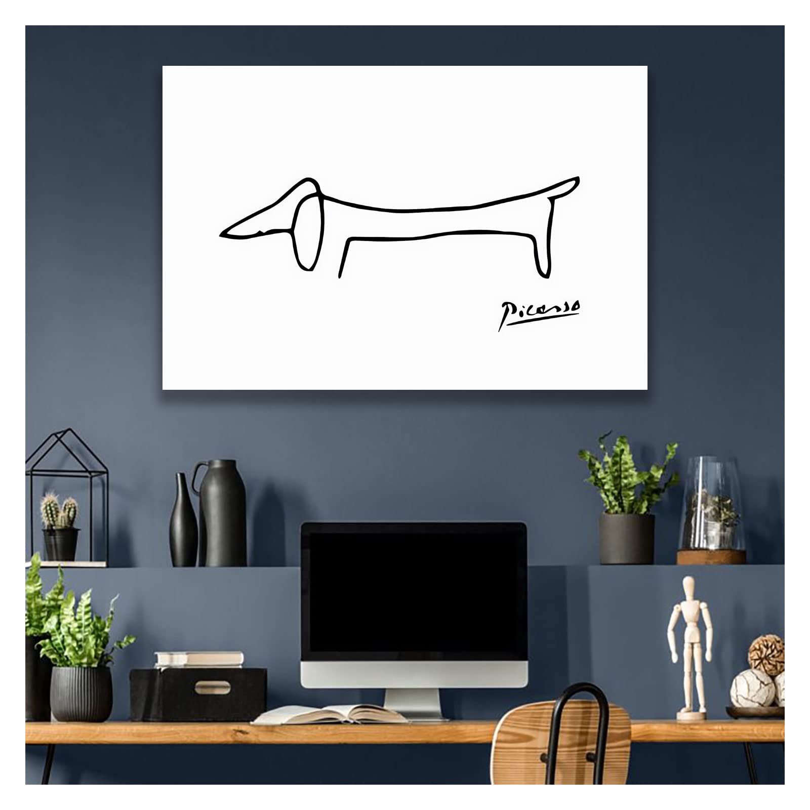 ピカソ 絵画 可愛い犬の絵 ピカソ アート パネル ゴッホ ピカソ 絵 アートパネル アートフレーム モダン ポスター 装飾画 キャンバス 飾り絵 シリーズ アートボード 部屋飾り 玄関 壁掛け 壁飾り 壁の絵 ソファの背景絵画 木枠付きの完成品