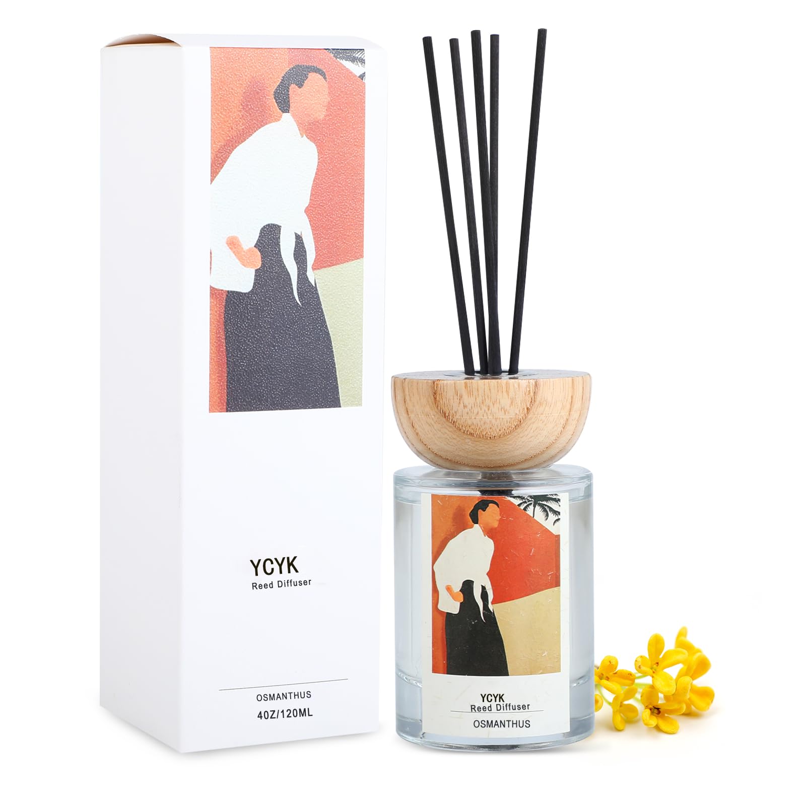 ルームフレグランス ディフューザー 120ml 金木犀/きんもくせいの香り リードディフューザー 部屋 芳香剤 ディフューザー 消臭 母の日 ギフト 誕生日 記念日 ベッドルーム リビングルーム オフィスフレグランス 芳香剤 部屋用