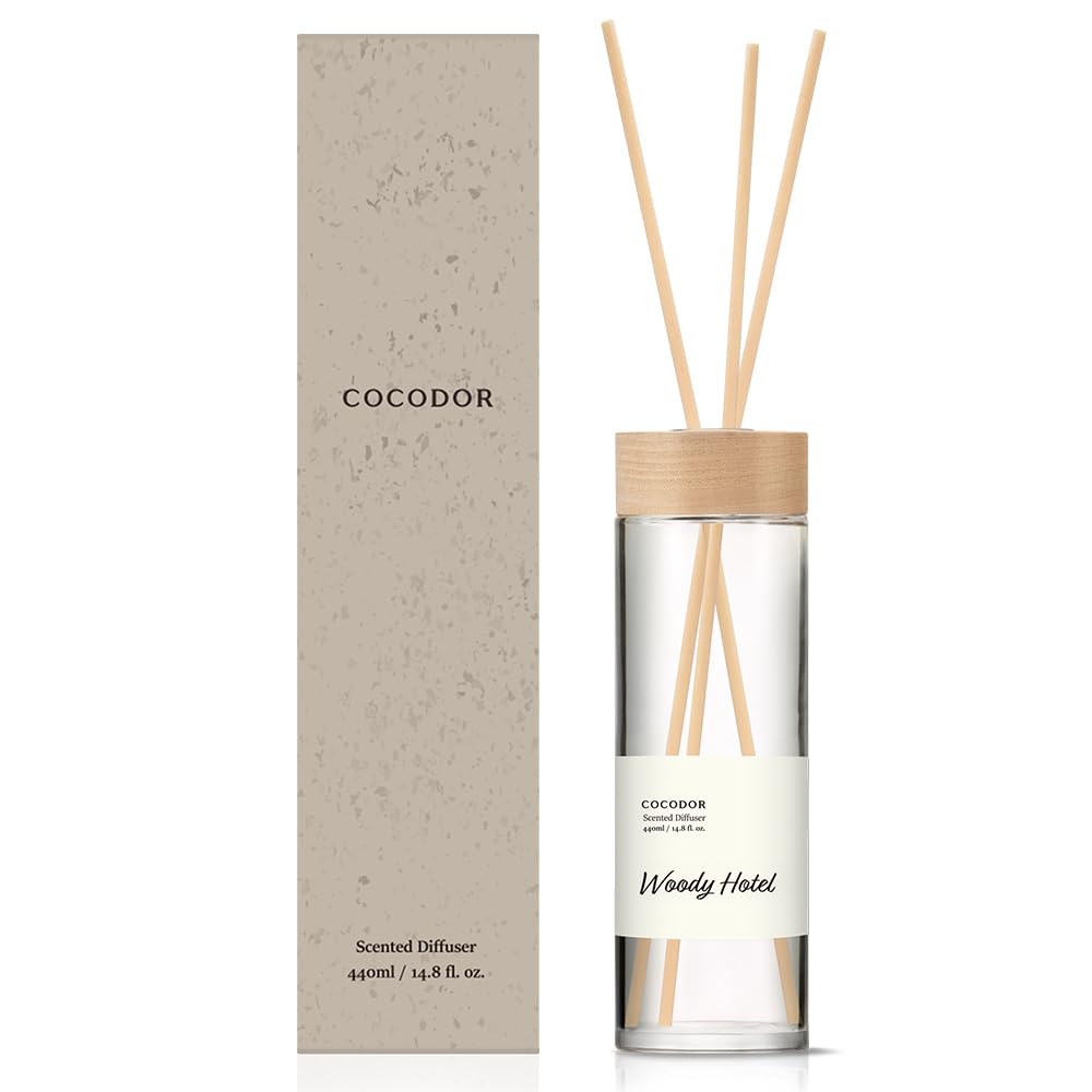 COCODOR ココドール シンプル リードディフューザー 440ml ウッディホテル (Woody Hotel) ルームフレグランス - プレゼント 女性 誕生日 記念日 線香 贈り物 ギフト 人気 | アロマディフューザー 芳香剤 ウッド系 ハーブ ホテルライク 洗練 都会的 格上げ 書斎 テレワーク リビング インテリア 昇進祝い 引越し祝い 記念日